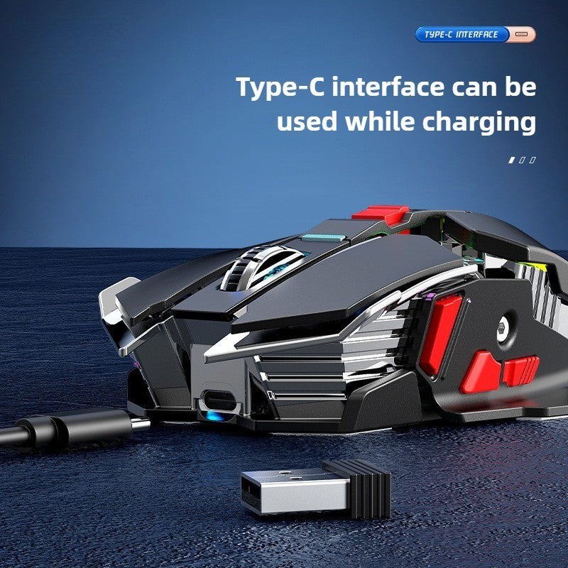 2025 New SC300 Wireless 2.4G Gaming Mouse RGB 3200dpi Rechargeable Silent Mechanical E-sports Mouse for Desktop Computer Laptop