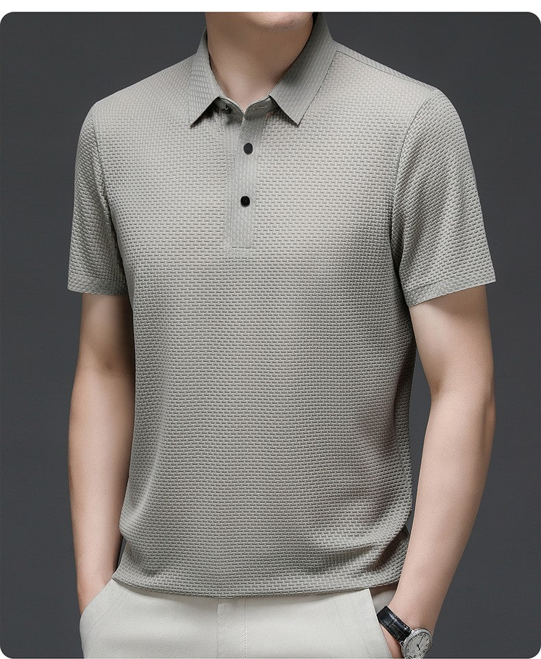?High-quality?M-4XL Summer New Men's Short Sleeve T-shirt Cool and Breathable POLO Shirt Business Casual Sweat-absorbing Top