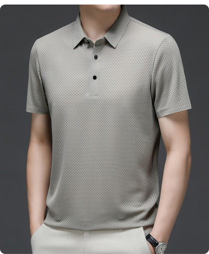 ?High-quality?M-4XL Summer New Men's Short Sleeve T-shirt Cool and Breathable POLO Shirt Business Casual Sweat-absorbing Top