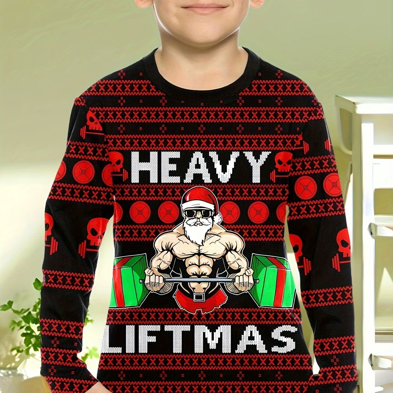 Children's Clothing Boys Tshirt Long Sleeve Creative 3D Christmas Print Kids Spring Fall Clothes Casual O-Neck Girl Clothes Tops