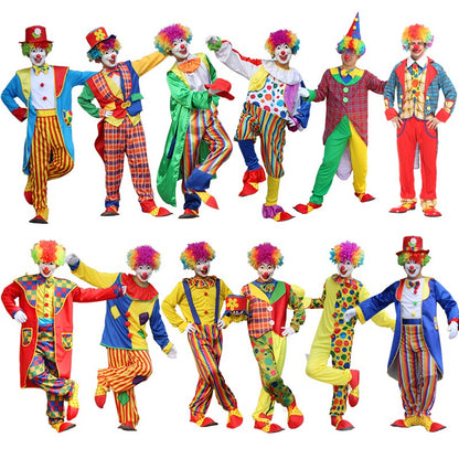Adults Funny Clown  Costumes ,Joker Cosplay Suits for Men,Magician Performance Fancy Outfits?just Clothes,no Prop Wig/Mask/Shoes