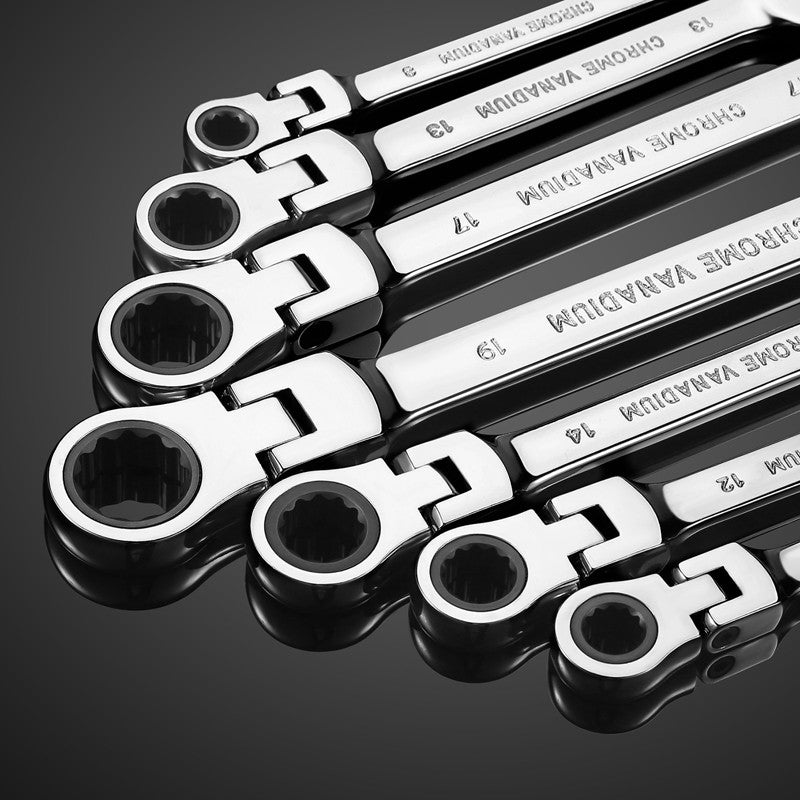 1 Chave Catraca Flexível com Cabeça Articulada para Garagem, Ferramenta Manual Métrica para Reparo Automotivo e Residencial