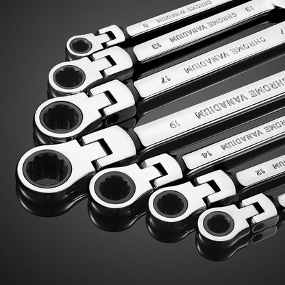 1 Chave Catraca Flexível com Cabeça Articulada para Garagem, Ferramenta Manual Métrica para Reparo Automotivo e Residencial
