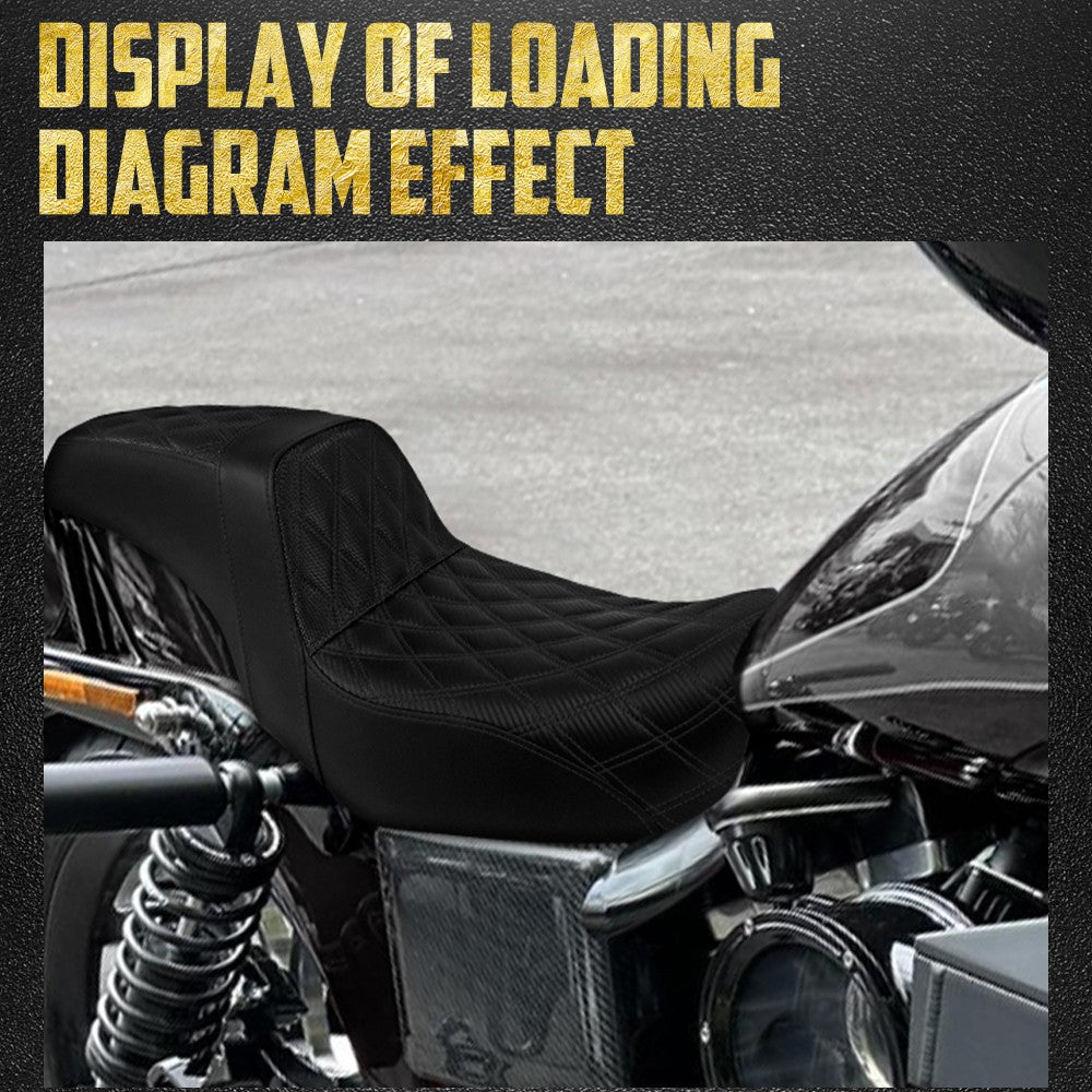 Assento Duplo de Couro para Piloto e Passageiro Dianteiro Traseiro de Motocicleta para Harley Dyna 2006-2017 Fat Bob Low Rider FLD