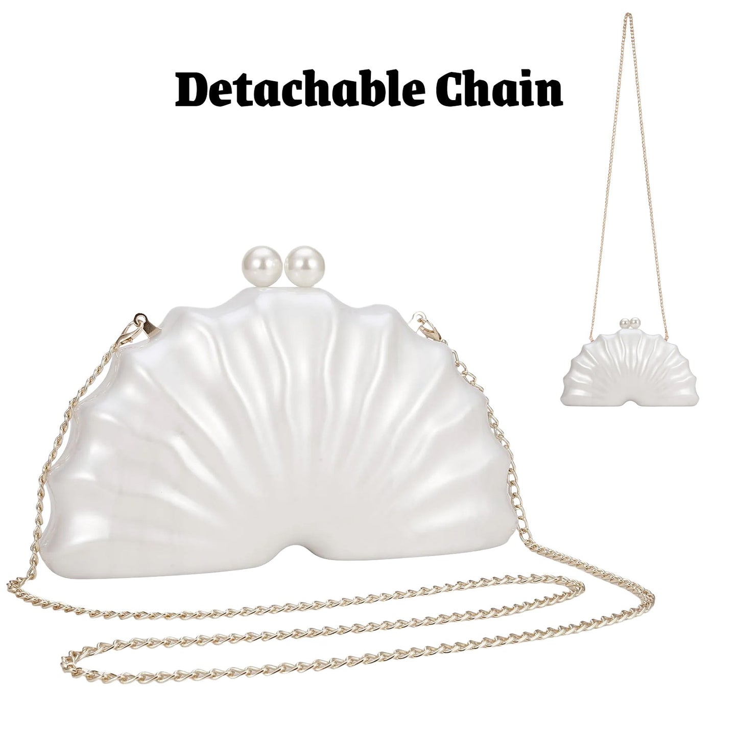 Acrylic champagne shell shape clutch bag Party Prom Stones Handbags Luxury Women Wedding Bridal Clutch Purse Bag