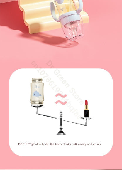 Dr.Green Wide Mouth Newborn baby bottles PPSU Washable Bottles Forward and reverse bi-directional scale inverted milk brewing