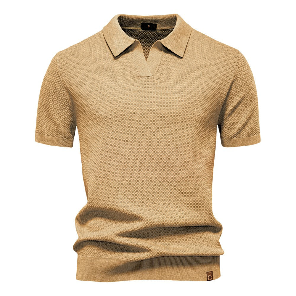 AIOPESON Men's Summer Breathable Polo Shirt Short Sleeve Solid Color Casual Polo Shirts for Men Lightweight Stretch Polo ?