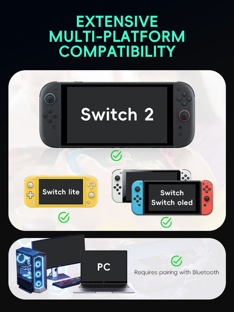 DATA FROG Wireless Pro Gamepad With HD Vibration Ergonomic Grip For Switch 2 Switch Lite Switch OLED Console Gaming Accessories