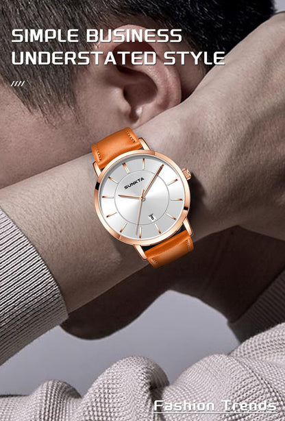 LIGE Sunkta Man Watch Fashion Luxury Waterproof Ultra Thin Date Casual Clock Leather Classic Quartz Watches for Men Reloj Hombre