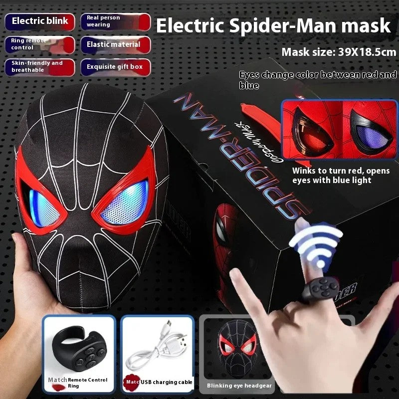 Promoção Máscara Capacete Homem-Aranha Espetacular da Marvel Colecionável Cosplay com Olhos Luminosos e Controle de Anel Elétrico