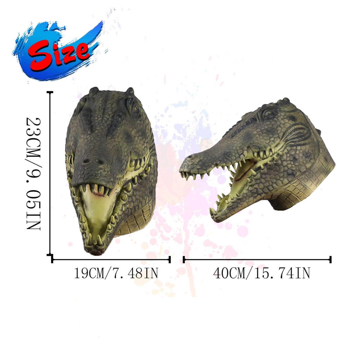 Adults Halloween Crocodile Head Mask Funny Giant Crocodile Face Covering Creative Masquerade Costume Head Facewear Cosplay Party