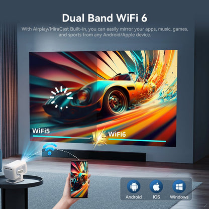 Projetor DITONG X3 Plus HD nativo 1080P suporte 4K Android projetor Foco automático LED Vídeo Home theater mini Projeção de filme