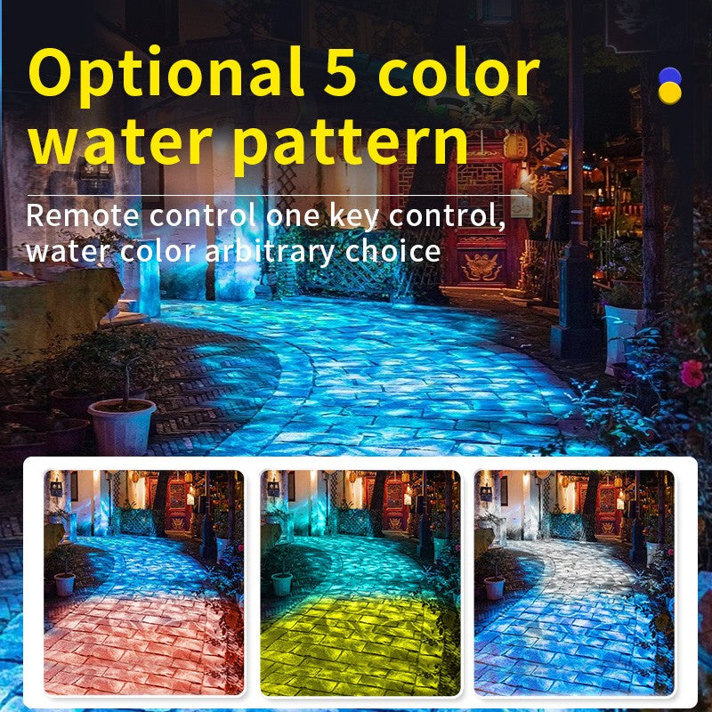 LED Ocean Water Waving Lamp Dynamic Ripple Light Realistic Projection Lamp for Home Decorative Outdoor Atmosphere Lighting