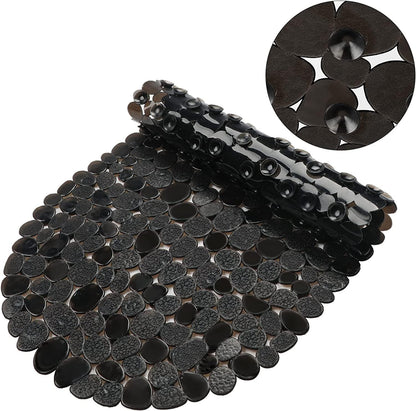 1pc Pebbles Bath Mat for Tub Non-Slip Bathtub Mat with Suction Cups, Drain Holes for Bathroom Showers, Tub, Machine Washable
