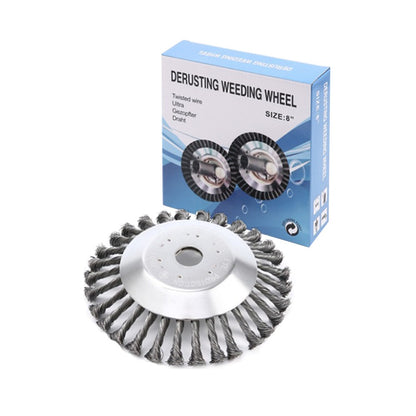 Lawn Mower Weeding Disc 8 Inch Wire Weeding Wheel Garden Tool Lawn Mower Accessories Twisted Wire Disc Type Wire Wheel