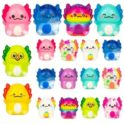 && 12/24PCS Kids Adult Mini Kawaii Newt Cute Squishy Stress Relief Squeeze Toy Slow Rising Toy Carnival Goodie Party Send Gift