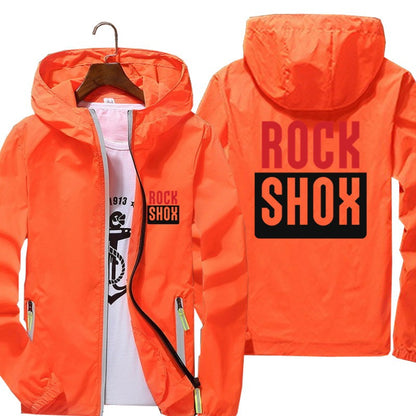 Fashion Women Men Rock Shox Rockshox Moutain MTB Biker Bicycler Casual Windbreaker Sports Pilot Skin Hooded Jacket Plus Size 7XL