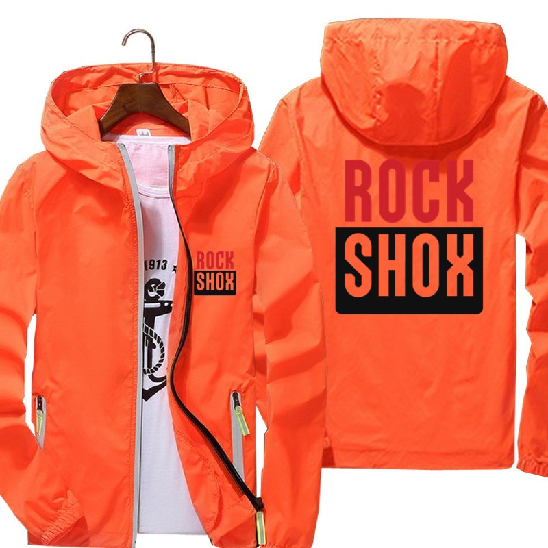 Fashion Women Men Rock Shox Rockshox Moutain MTB Biker Bicycler Casual Windbreaker Sports Pilot Skin Hooded Jacket Plus Size 7XL