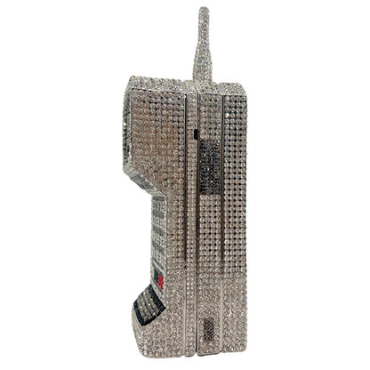XIYUAN Newest Cellphone Shaped Rhinestone Evening Clutch Purse Luxury Diamond Wedding Party Bag Lady Pink Crystal Bridal Handbag