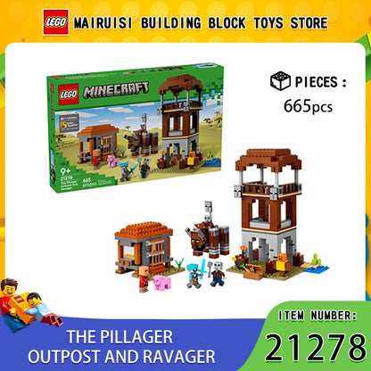 Lego Minecraft 21278 the Winner's Whistle Station and the Predator Building Block Toy Children's Day Gift