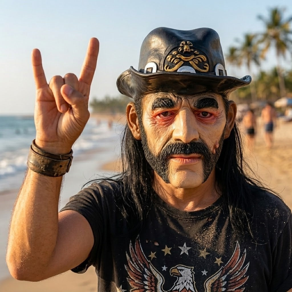 Motorhead Lemmy Mask Realistic Latex Figure Cosplay Head Cover For Halloween Shows Rock Band Fan Collection