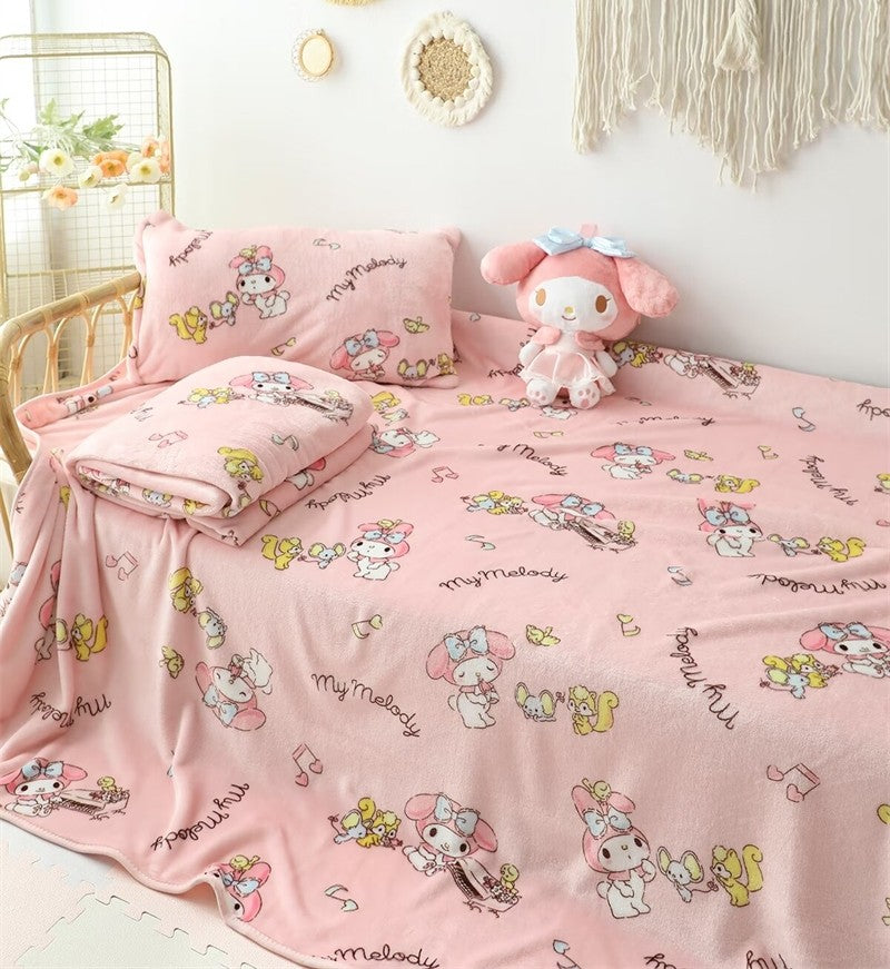 Sanrio Cute My Melody Warm Blanket Lovely Cartoon Printed Blanket For Office Dormitory Comfortable Nap Blanket Kawaii Sheet Girl