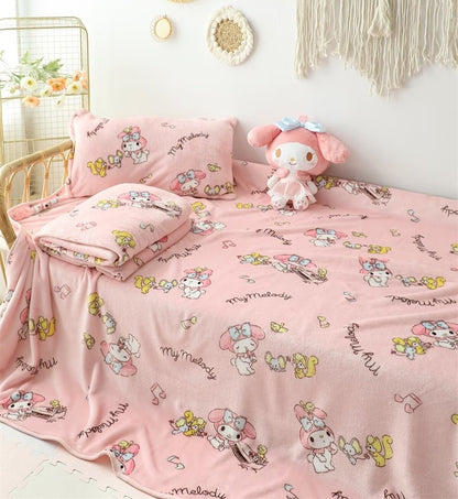 Sanrio Cute My Melody Warm Blanket Lovely Cartoon Printed Blanket For Office Dormitory Comfortable Nap Blanket Kawaii Sheet Girl