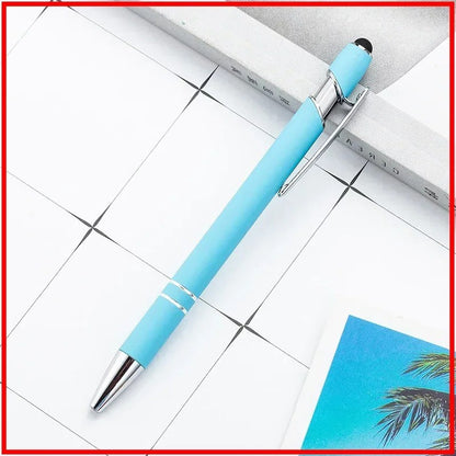 100 Pcs Light - Metal Capacitive Universal Touch Screen Stylus Ballpoint Pen Free Custom Logo Writing Stationery Office Gifts