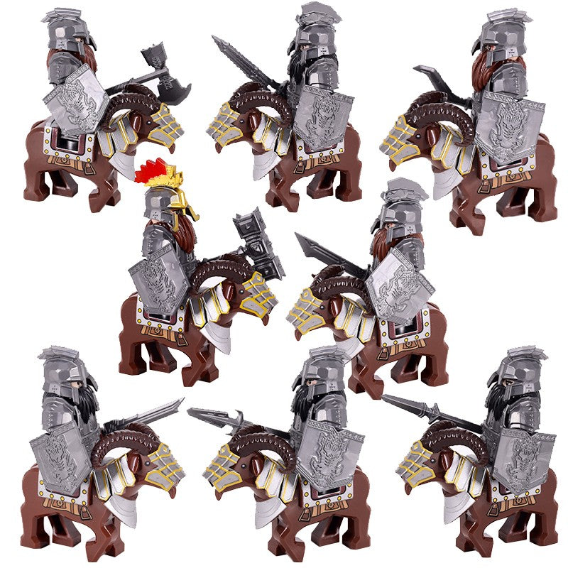 Soldado Asgard Medieval Anão LOTR Javali Cabra Carroça Animais Figuras Blocos de Montar Brinquedos Tijolos Senhor Presente Para Crianças