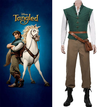Anime Flynn Rider Tangled Rapunzel Cosplay Costume Adult Carnival Uniform Halloween Anime Halloween Costumes Vest Accessories