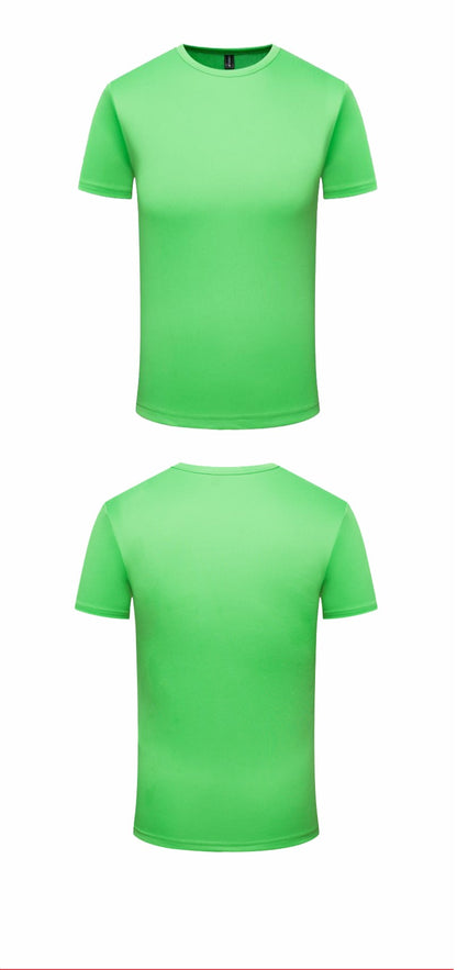 Quick Dry Round Neck T-shirt Custom Printed Embroidered Logo Sports Fitness Short Sleeve Top Running Shirt 2024