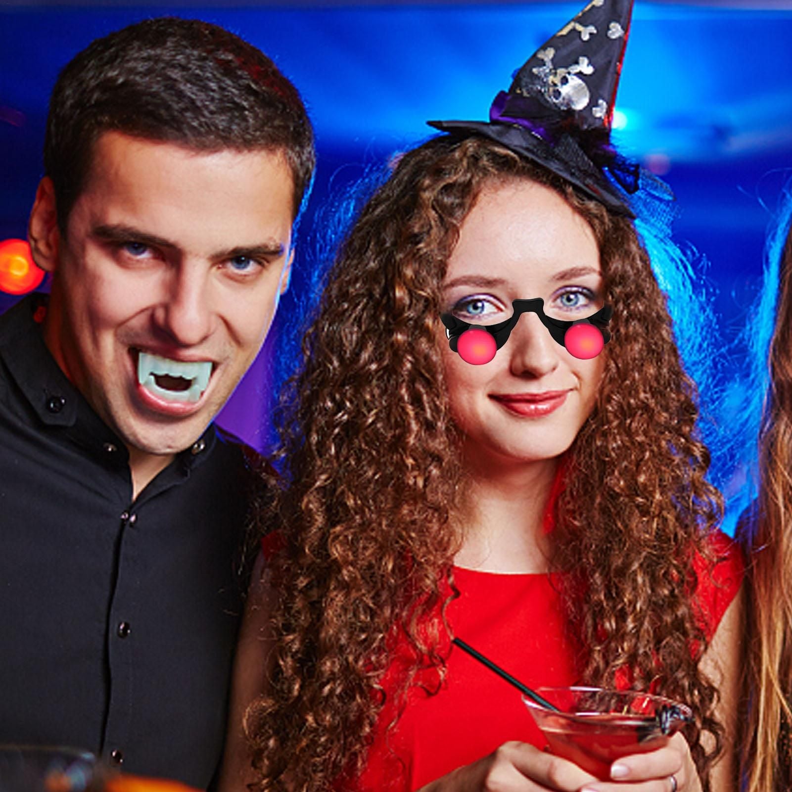 Light Up LED Eyewearing Halloween Glow Glasses Scary Red Glowing Eyes LED Glasses Festive Halloween LED Glowing Eyeglasses