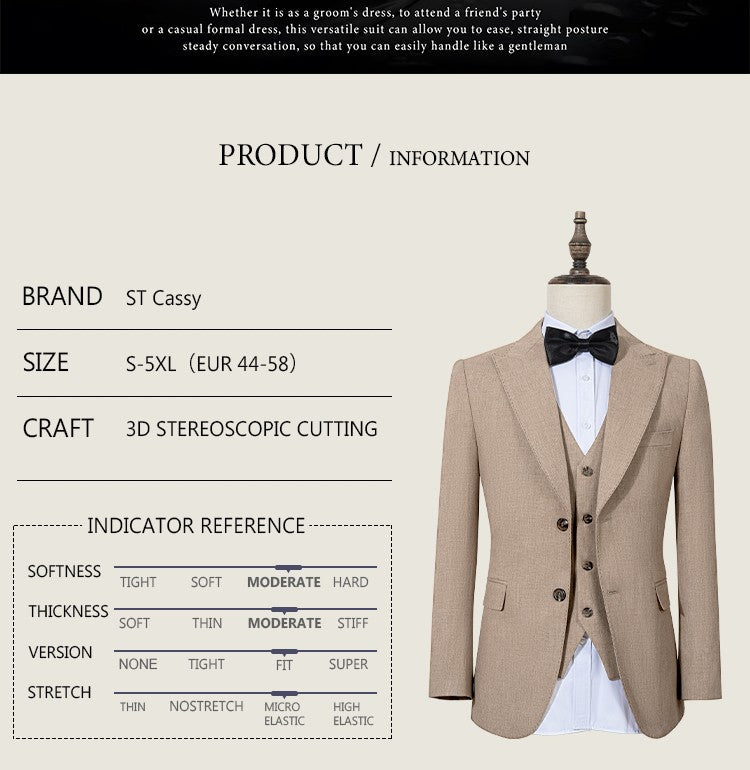 ST Cassy new 2 buttons on suit modern design mens office wear blazer coustime homme luxe Bead edge craftsmanship