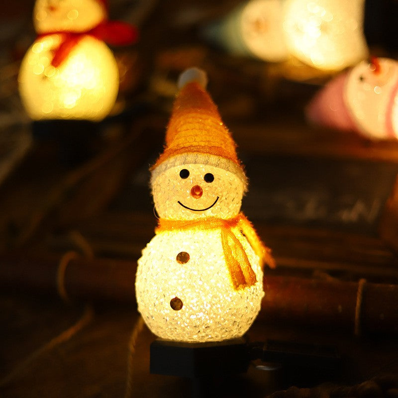 Solar-Powered Christmas Snowman Lights Warm White LED Cute Outdoor Garden Decor Perfect for Christmas Decorations Yard