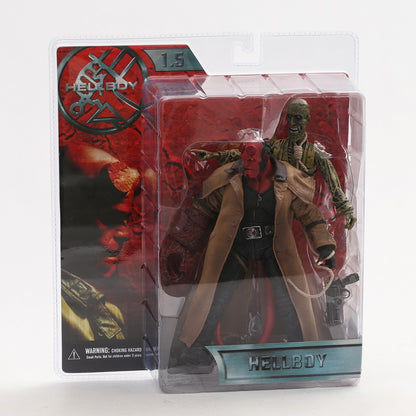 Mezco - Hellboy - 2004 "Hellboy" Casaco Variante Boneco Modelo Colecionável Figura de Ação Brinquedo