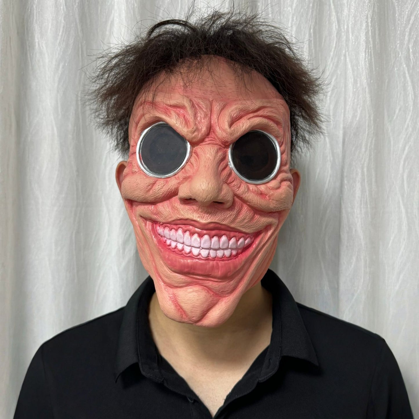 Scary Smile Black Hole Half Face Mask Horror Halloween Cosplay Mask Funny Creepy Party Costume Props Adult Masquerade Masks