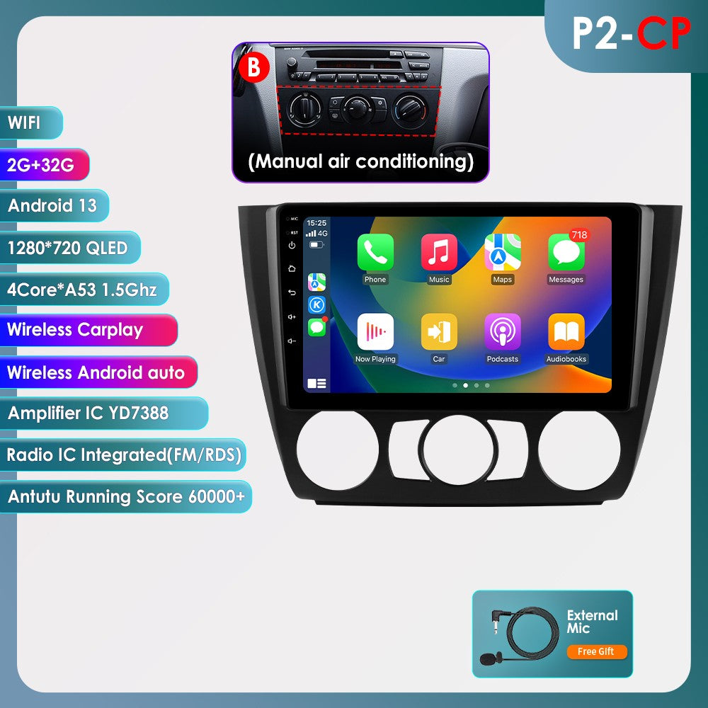 Carplay 4G Android 13 Car Radio for BMW 1 Series E81 E82 E87 E88 AT MT Auto Manual Multimedia Player Nav GPS 2Din Stereo DSP RDS