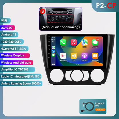 Carplay 4G Android 13 Car Radio for BMW 1 Series E81 E82 E87 E88 AT MT Auto Manual Multimedia Player Nav GPS 2Din Stereo DSP RDS