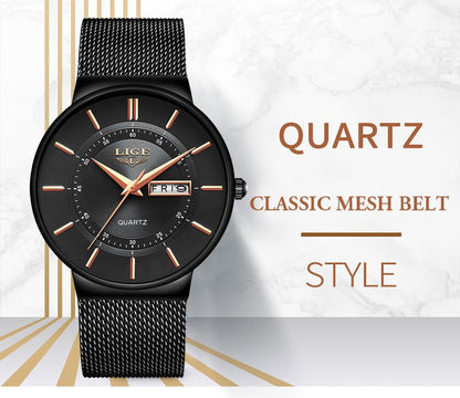 LIGE Quartz Stainless Steel Women Wristwatch Retro Hot Style Great Japanese Movement Quality Fashion Waterproof Watch for Women