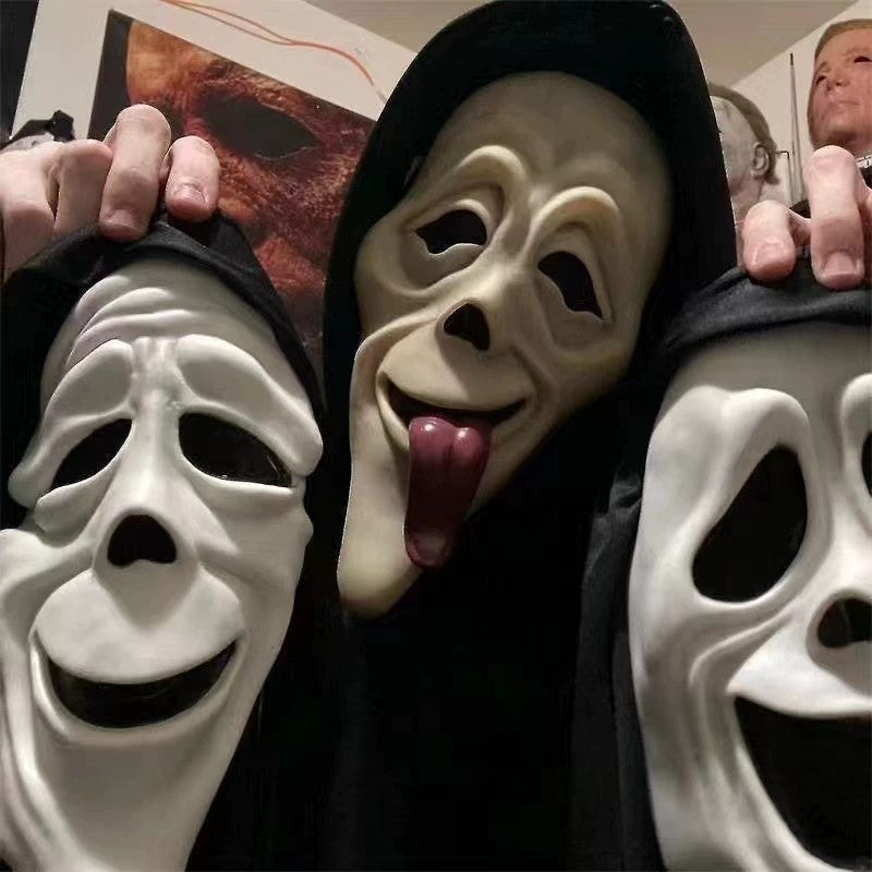 Halloween Cosplay Screaming Horror Props Mask, Breathable Skeleton Mask Horror Party Halloween Role-Playing Props