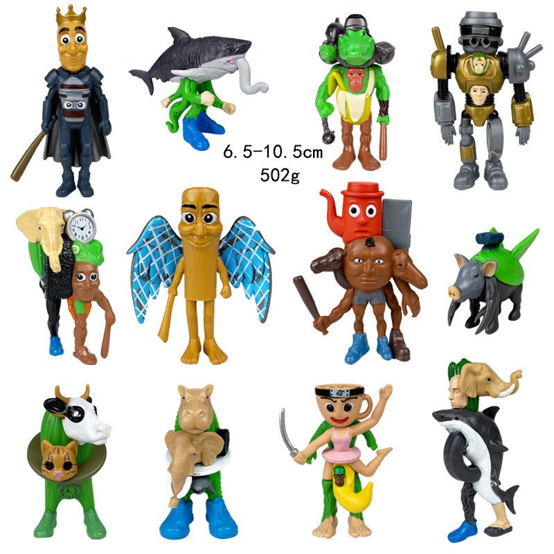 Boneco de brinquedo italiano Brainrot Tung Sahur Tralalero Tralala Figuras Bombardino Crocodilo Shimpanzini Bananini Decoração de modelo Boneca Presente