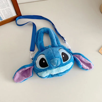 Disney Lilo & Stitch Plush Toys Kawaii Plush Messenger Bag Girl Handbag Anime Stuffed Toys Children Cartoon Plushie Soft Bag