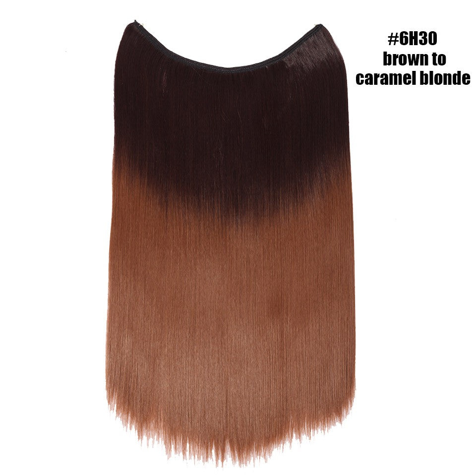 BENEHAIR Cabelo Sintético com Fio Invisível Sem Clipes Extensões de Cabelo Linha Secreta de Pesca Apliques de Cabelo Falso Para Mulheres