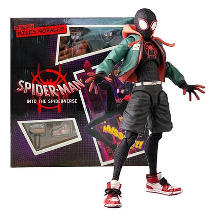 Coleção de Bonecos de Ação Sv Action Spider-Man Peter Parker Sentinel Marvel Homem-Aranha no Aranhaverso Brinquedos Modelo de Estatueta