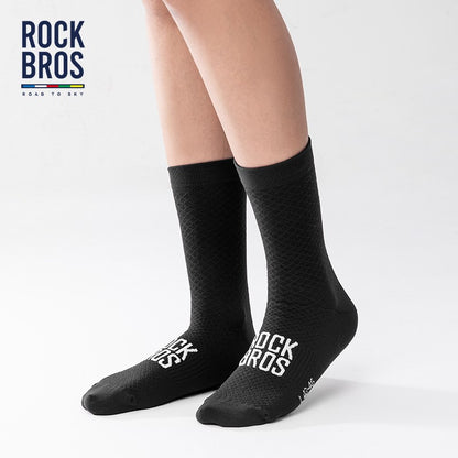 Meias de Ciclismo ROCKBROS Meias Esportivas Suaves Meias de Bicicleta com Absorção de Choque Tecido Respirável Meias Externas de Alta Elasticidade Um par