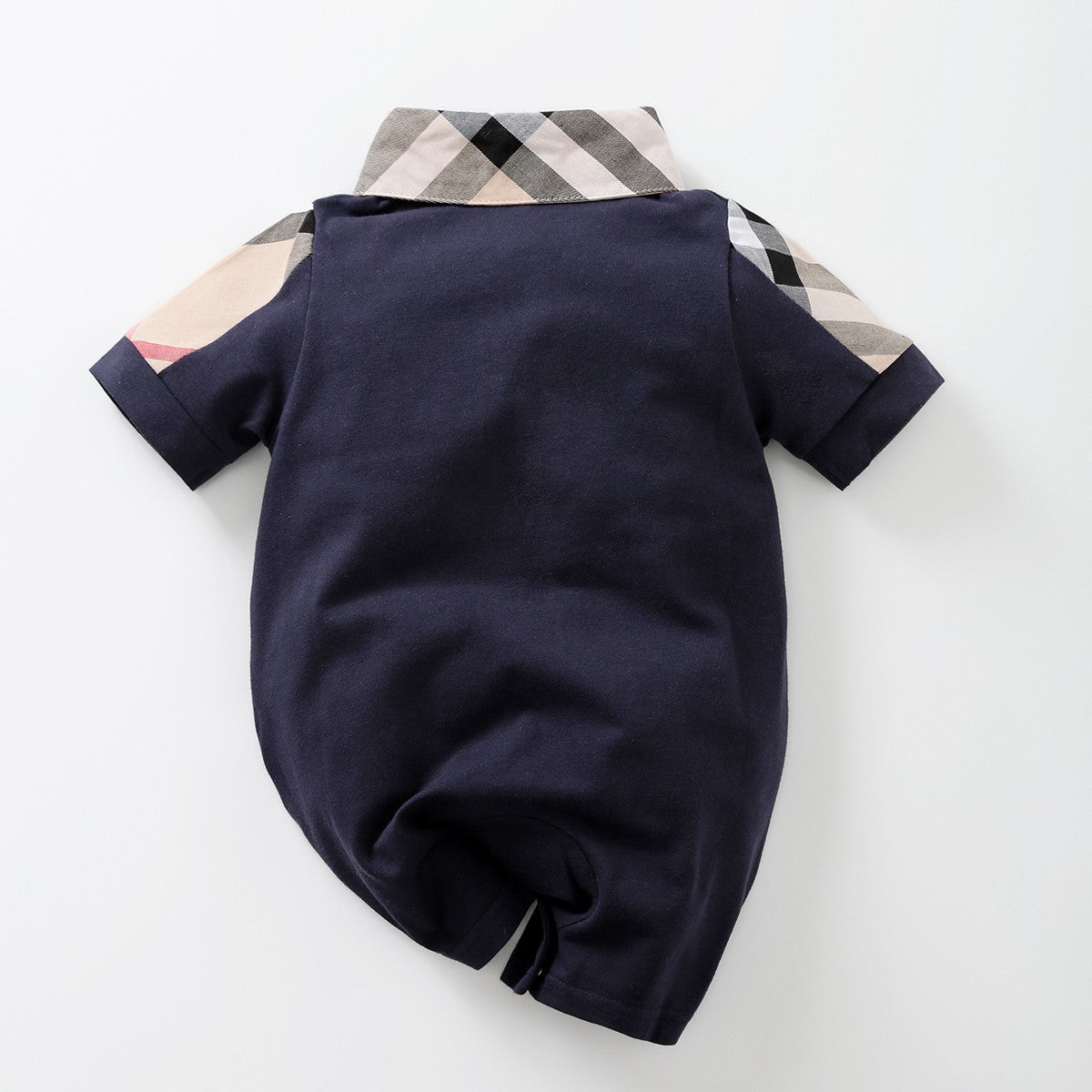 IURNXB Baby Boy's Romper Short Sleeve Cotton Infant Turndown Collar Tuxedo Jumpsuit Gentleman Summer One Piece Play Suit Outfits