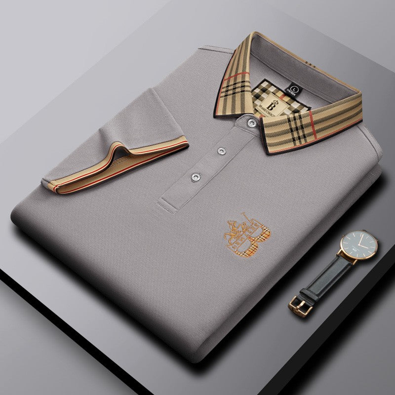 Men's Summer New Luxury Short Sleeve High Quality Designer Pattern Embroidered Anti Wrinkle Polo Shirt Business Casual T-shirt