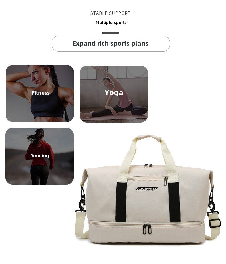 Expandable Travel Duffle Bag for Women, Sports Handbag, Fitness Bag, Large Capacity, One Shoulder Weekend Overnight Bag