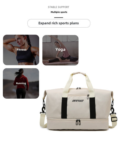 Expandable Travel Duffle Bag for Women, Sports Handbag, Fitness Bag, Large Capacity, One Shoulder Weekend Overnight Bag