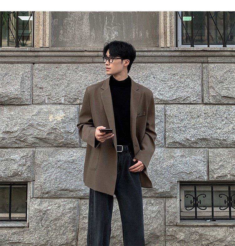 2024 Spring Summer Men Formal Blazers Men Korean Fashion Loose Casual Dress Jacket Men Harajuku Social Suit Jacket Clothing